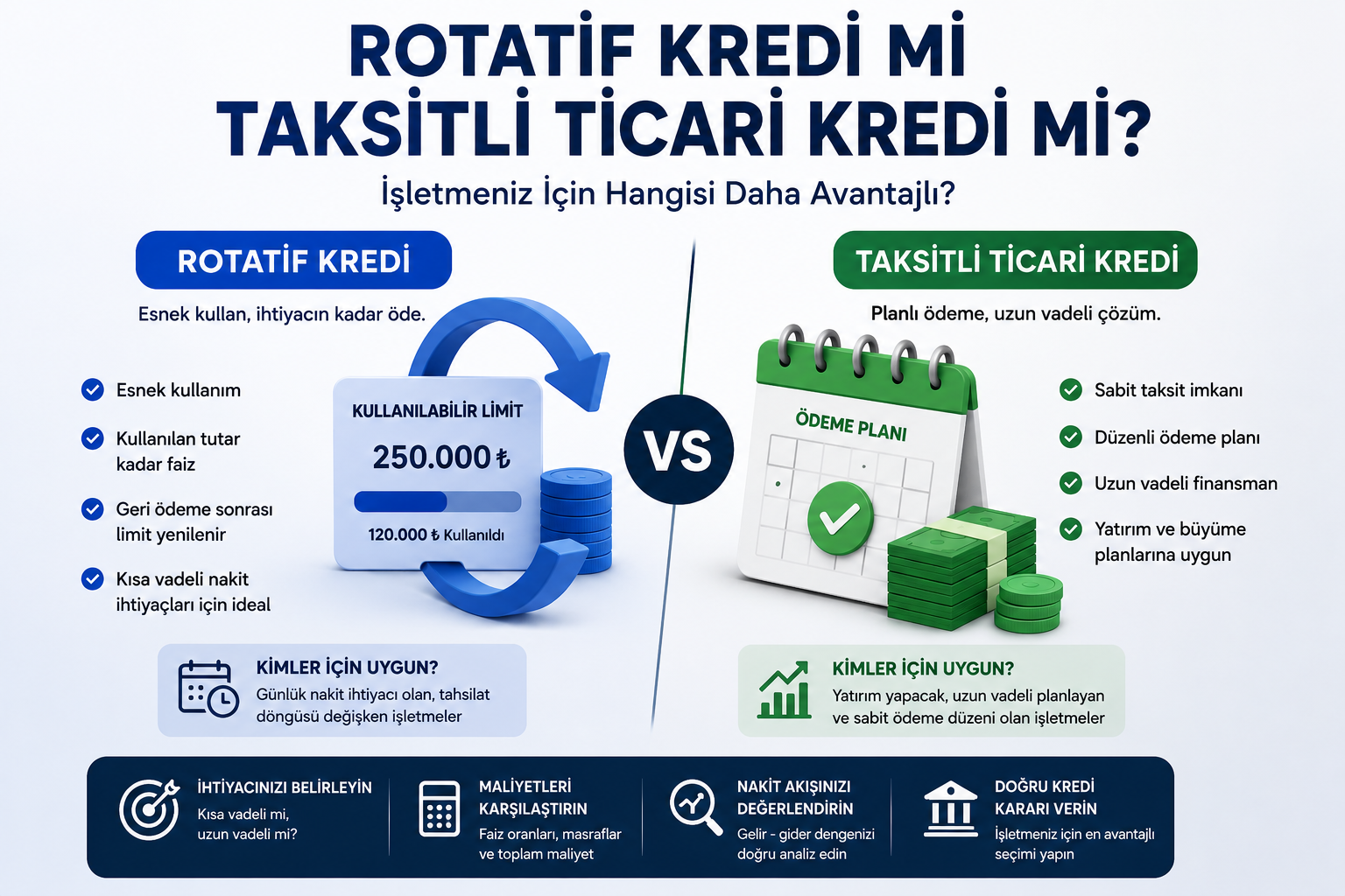 Rotatif Kredi mi Taksitli Ticari Kredi mi?